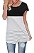 Shirts for Women Summer Short Sleeve Tunic Tops Striped Lace T Shirts Blouses