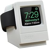 Apple Watch Stand, Modeled After Retro iMac WERO iWatch Charging Dock Station for Apple Watch Series 3/ 2/1 ,38mm, 42mm Case [Nightstand Mode and Cable Management] (Scratch-Free Silicone)(Retro White)