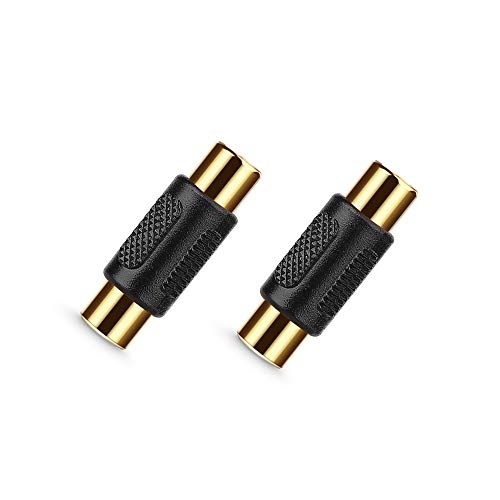 Extractme 10 Pack RCA Coupler Audio Video RCA Female to Female Adapter Gold