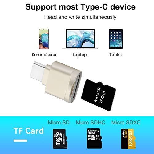 Type C Micro SD Card Reader USB C to Micro SD Card Adapter with USB 3.1 Super Speed Portable OTG Memory Card Reader Support TF/Micro SD/Micro SDXC/Micro SDHC Card for Window, Mac OS X, Android Phone