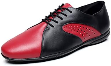 Zioso QJ9017 Men's Fashion Black/Red Leather Ballroom Latin Tango Salsa Dance Shoes 12 M US