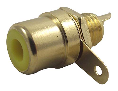 PRO SIGNAL Gold Plated Phono Socket, Yellow – High Quality 2 Contact Audio Connector – PSG01512