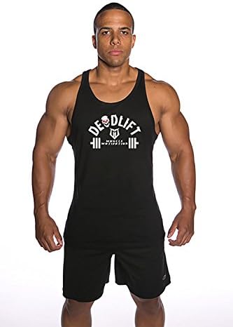 Mens Deadlift Racerback Tank Top Black 100Men Deadlift Racerback Tank Top Black 100% Cotton T Shirt Gym Workout t-Shirt