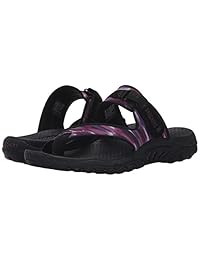 Sandalia reggae rasta Skechers para mujer, negro, 8 B(M) US