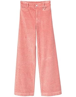 Women's High-Waist Corduroy Trousers