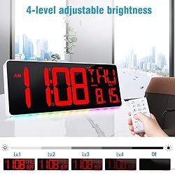 TXL Large Digital Wall Clock with Remote