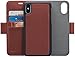 AmazonBasics iPhone X PU Leather Wallet Detachable Case, Dark Brown