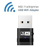 LURICO AC600Mbps Dual Band USB Wireless WiFi Network Adapter Maximum Speed up to 5G 433Mbps / 2.4G 150Mbps, Wireless Network Adapter for PC Desktop Laptop of Windows 10/8/7/Vista/XP, Mac OS