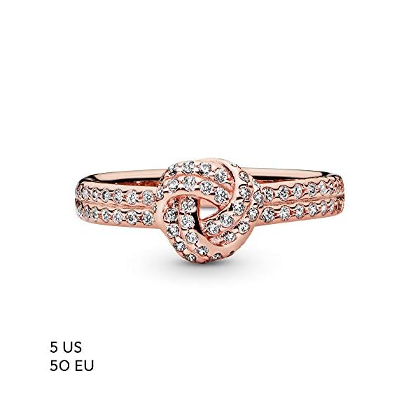 Pandora Jewelry Shimmering Knot Cubic Zirconia Ring in Pandora Rose
