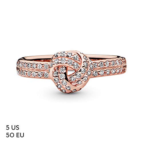 Pandora Jewelry Shimmering Knot Cubic Zirconia Ring in Pandora Rose
