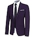 YFFUSHI Men's Slim Fit 3 Piece Suit One Button Business Wedding Prom Suits Blazer Tux Vest & Trousers Purple
