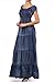 Kiwi Co. Audrina Cap Sleeve Smocked Tiered Denim Maxi Dress Denim Blue, One Size