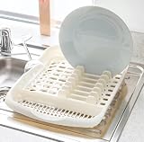 Addis Plate Dish Draining Rack Linen Cream UK Plastic BPA Free view 3