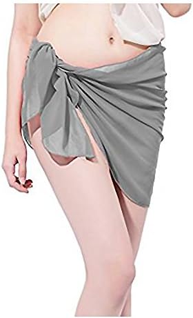 Christmas Gift Sale Swimwear Swimsuit Cover UPS Sarong Dress Pareo Bikini Wrap Bathing Suit Plain (Grey)
