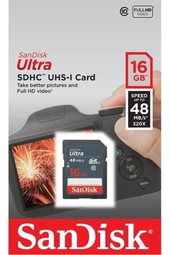 SanDisk Ultra 16GB SDHC Class 10 UHS-1 Memory Card - Speed up To 48 MB/s