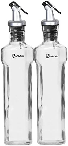 12oz Oil Vinegar Bottle Set Glass Olive Oil Dispenser (Set of 2)