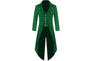 Runcati Mens Steampunk Victorian Jacket Gothic Tailcoat Costume Vintage Tuxedo Viking Renaissance Pirate Halloween Coats
