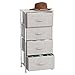 mDesign Tall Dresser Storage Tower Stand with 4 Removable Fabric Drawers - Steel Frame, Wood Top Organizer for Bedroom, Entryway, Closet - Lido Collection - Linen/Tan