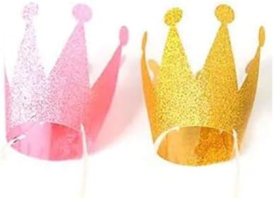 Birthday Party Hats, Gold Birthday Crown Hats, Kids and Adult Party Hats, Party Decorations Crowns Supplies - Pack of 12: Kitchen & Dining
