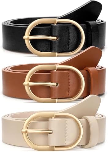 Amazon.com: Huyfhksd 3 Pack Women Leather Belt for Jeans  display picture 2