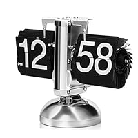 KIMIBen-home Decorative Desk Clocks Mechanical Table Clock Vintage Gear Mechanical Flip Clock Creative Clock Living Room Clock Table Decoration Art Clock (Color : Black, Size : 21x7.5x16cm)