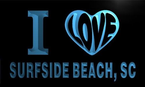 v65877-b I Love SURFSIDE BEACH, SC SOUTH CAROLINA City Limit Neon Light Sign