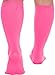 LISH Plain Jane Wide Calf Firm Extra Compression Socks - Graduated 20-30 mmHg Knee High Plus Size Support Stockings (Pink, M/L)