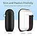 ESR Ripple TPU Carrying Case for AirPods Charging Case(1st and 2nd Gen),[Not Compatible with AirPods Wireless Charging Case]Shock-Resistant Protective Cover,Soft Slim Silicone Skin with Keychain,Black
