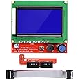 HiLetgo 3D Printer Reprap Smart Controller 12864 LCD Display with Smart Controller Board for 3D Printer RAMPS 1.4 Reprap Mendel Prusa for Arduino 128x64 LCD Blue Color