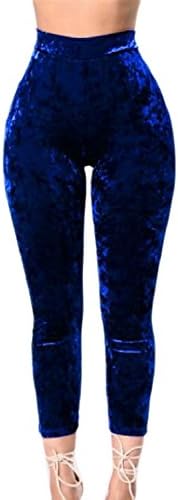 Simgahuva Womens Velvet Soft Leggings Stretchy High Waist Capri Pants