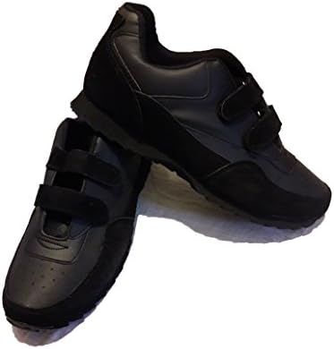Goldwater Men's Casual Lightweight Velcro Low Top Sneaker Tennis Shoes (13, Black)