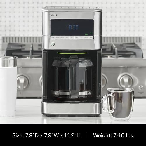 Braun BrewSense 12Cup Drip Coffee Maker, Stainless Steel PureFlavor