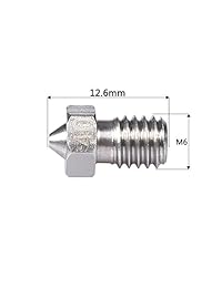 ivelink M6 0,4 mm Boquilla Extrusora de acero inoxidable para filamentos de 1,75 mm. E3D v5 v6 Impresora 3d (Pack de 5 unidades)