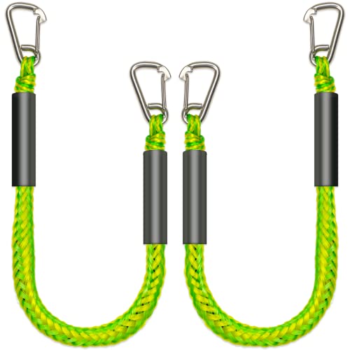 Marine Bungee Dock Lines 3ft 2 Pack Green