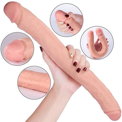 15 inch Double Ended Headed D-i-l-d-ò Super Soft for Women Men Wand Lifelike Massage Toys (Flesh 2)