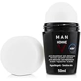 Anti-Transpirant 48H Roll-On Homme Dry-Touch Deodorant. Anti-White & Yellowish Spots | No Alcohol | 50mL Deo for Man | Ideal for Sensitive Skin (1.7 oz, Unscented (Anti-Irritation))