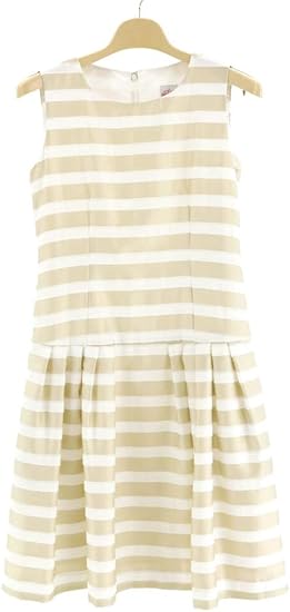 Amazon Toilette トワレ ワンピース レディース ミセス 春夏 上品 ノースリーブ ギャザー使い 配色ボーダー 日本製 アルファルファ ワンピース チュニック 通販