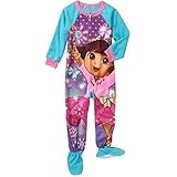 Dora the Explorer Nickelodeon Toddler Girl Footed Blanket Pajama Size 4T