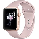 DaQin Bands Compatible with Apple Watch Band 38mm 40mm, Soft Silicone Sport Replacement Wristbands Strap for Apple iWatch Series 5 Series 4, Series 3/2/1, Pink, S/M