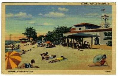 Playa De Marianao Postcard Cuba Havana Bathing Beach