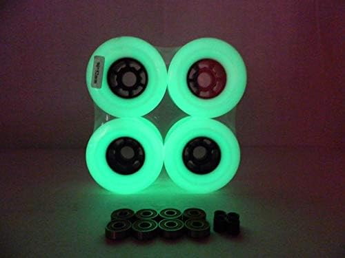 Blank Pro 90Mm Glow in The Dark Longboard Flywheels + ABEC 7 Bearings + Spacers