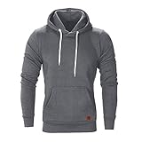 WUAI Men's Lightweight Jacket Hoodie Casual Sweatshirt Slim Fit Solid Color with Front Pocket Outwear Tops