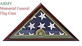 Army Flag Display Case-Mahogany Finish, Veteran Memorial for 5' X 9.5' Flag, FC59-MA