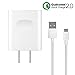 18W/9V2A Fast Wall Charger Adapter with Micro USB Cable for LG G4 /LG G Flex 2 /LG V10 H968,Qualcomm Certified Quick Charge 2.0 Digital Adaptive Fast Charging uses dual voltages
