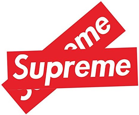 PAPAIT Supreme Car Sticker Small Waterproof Skateboard Sticker (2pcs)