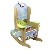 Teamson Design Corp Fantasy Fields - Transportation Thematic Wooden Potty Chair with Book Holder and Toilet Paper Holder | Hand Crafted & Hand Painted Details Non-Toxic, Lead Free Water-based Paint