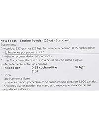 Now Foods Taurine puro en polvo, 8 onzas, 733739002600, paquete de de 1, 1, 1