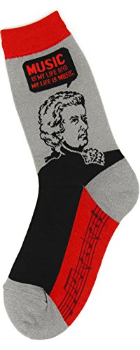 Foot Traffic - Women's Education-Theme Socks, Mozart (Shoe Sizes 4-10)