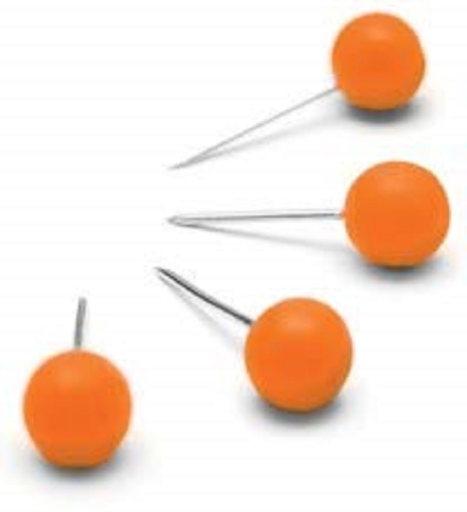 Nobo 1905329 Nobo Notice Board Push Pins - Orange