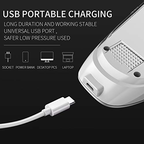 KOODER Sweater Shaver, USB Rechargeable Fabric Shaver, Lint Remover. Double Battery Lasting and Effective Lint Shaver (Silver White)